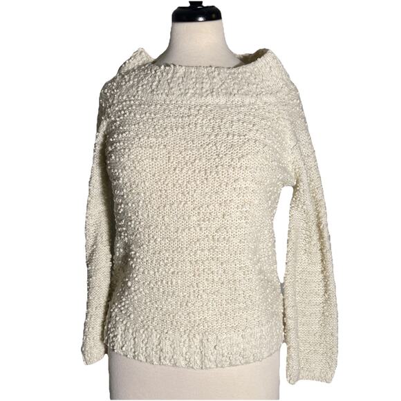 Billabong Sweater/Pullover Women-Sz S/P-Nylon Bl-Beige/Popcorn-L Sleeve-Rnd Neck - Picture 1 of 5